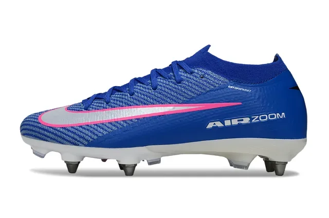 نيكي أحذية كرة القدم Air Zoom cushioning أزرق وردي مع upper من الخياطة للأرضية الصلبة 7