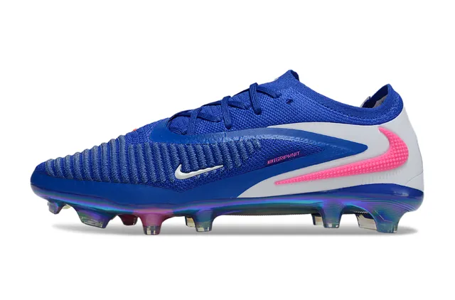 Nike Blue Pink Knit Upper Iridescent Soleplate Firm-Ground Soccer Shoes 7
