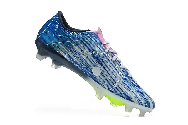 Nike Blue Pink Low-Cut Sock-Fit Upper Dynamic Lace Cage Firm-Ground Soccer Shoes 3