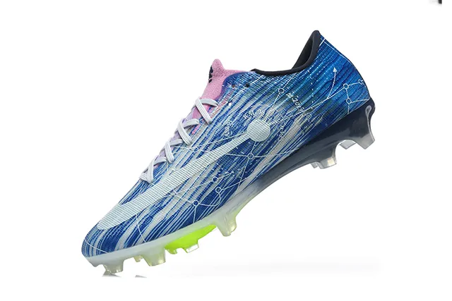 Nike Blue Pink Low-Cut Sock-Fit Upper Dynamic Lace Cage Firm-Ground Soccer Shoes 4