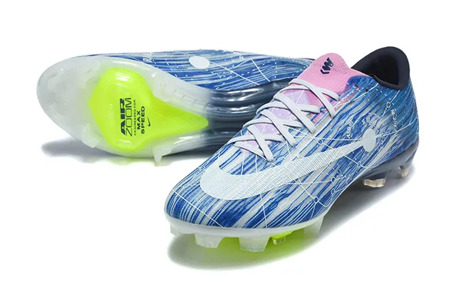 Nike Blue Pink Low-Cut Sock-Fit Upper Dynamic Lace Cage Firm-Ground Soccer Shoes 6