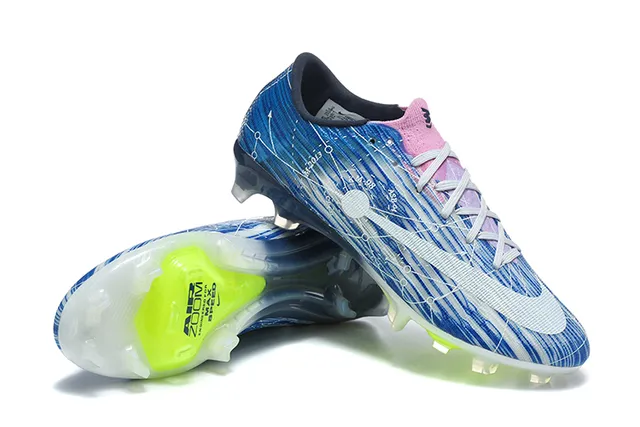 Nike Blue Pink Low-Cut Sock-Fit Upper Dynamic Lace Cage Firm-Ground Soccer Shoes 7