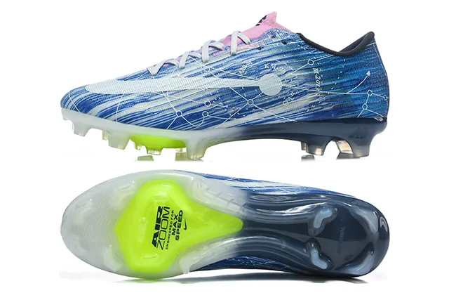 Nike Blue Pink Low-Cut Sock-Fit Upper Dynamic Lace Cage Firm-Ground Soccer Shoes 9