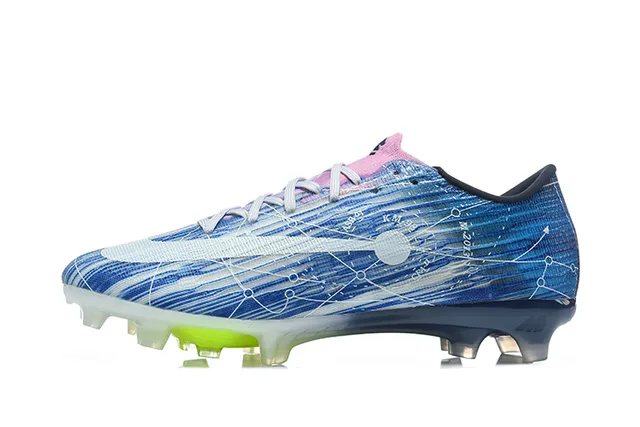 Nike Blue Pink Low-Cut Sock-Fit Upper Dynamic Lace Cage Firm-Ground Soccer Shoes 10