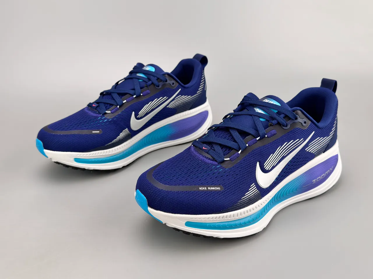 Nike Blue Purple Engineered Knit Upper Wave-Patterned ZoomX Midsole Running Shoes 5
