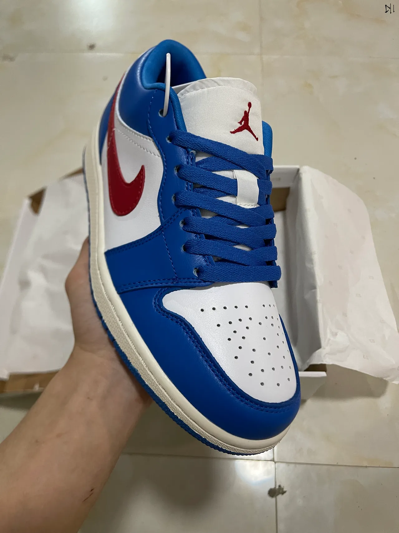 Nike Blue Red Low-Top Leather Upper Lifestyle Sneakers 2