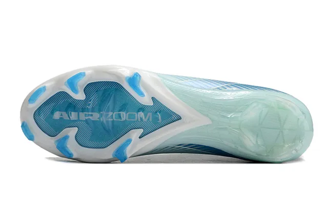 Nike Blue Transparent Low-Cut Sock-Fit Upper Flyknit-Style Engineered Mesh Firm-Ground Soccer Shoes 6
