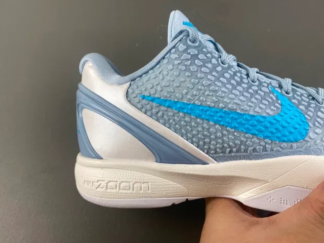 Nike Blue White High-Top Textured Pebble Upper Basketball Shoes 3