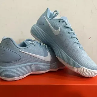 Nike Blue White Knit Upper Ribbed Midsole Basketball Shoes