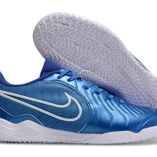 Nike Blue White Metallic Synthetic Forefoot Mesh Quarter Panel Sneakers
