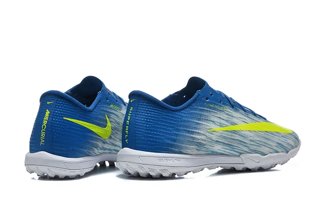 Nike Bleu Jaune Flyweave Haut Lacets Asymétriques Chaussures de football sur gazon 5
