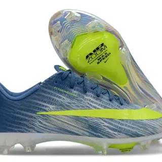 Nike Blue Yellow Flyweave Upper Visible Air Zoom Unit Firm-Ground Soccer Shoes