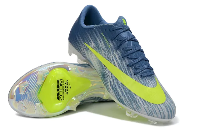 Nike Bleu et Jaune Flyweave Upper Visible Air Zoom Unit Firm-Ground Chaussures de Football 4