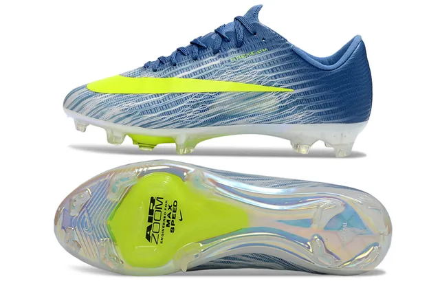 Nike Bleu et Jaune Flyweave Upper Visible Air Zoom Unit Firm-Ground Chaussures de Football 6