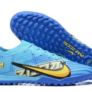 Nike नीला पीला लो-कट निट ऊपरी डायनामिक केज ओवरले टर्फ फुटबॉल जूते