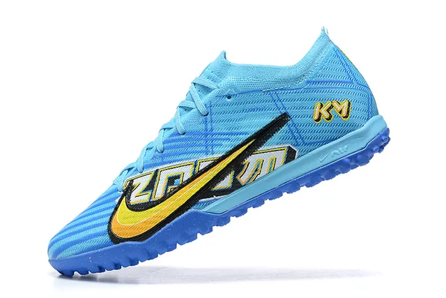 Nike Bleu Jaune Low-Cut Tricot Supérieur Dynamique Cage Couverture Herbe Football Chaussures 4