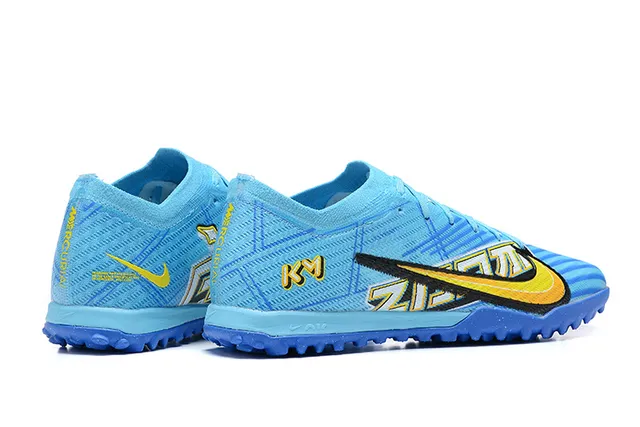 Nike Bleu Jaune Low-Cut Tricot Supérieur Dynamique Cage Couverture Herbe Football Chaussures 5