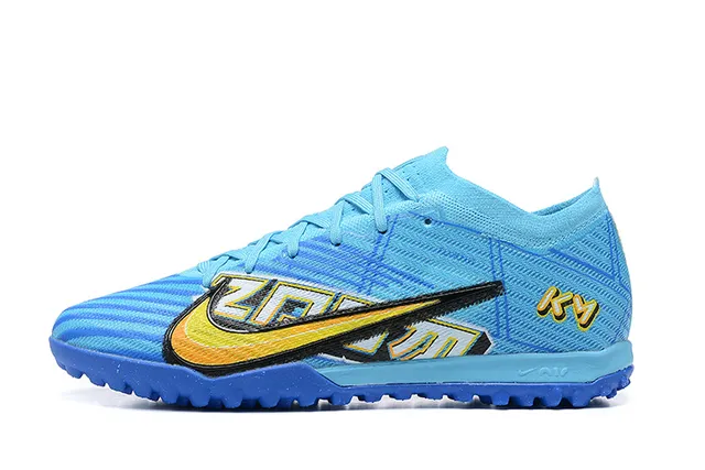 Nike Bleu Jaune Low-Cut Tricot Supérieur Dynamique Cage Couverture Herbe Football Chaussures 10