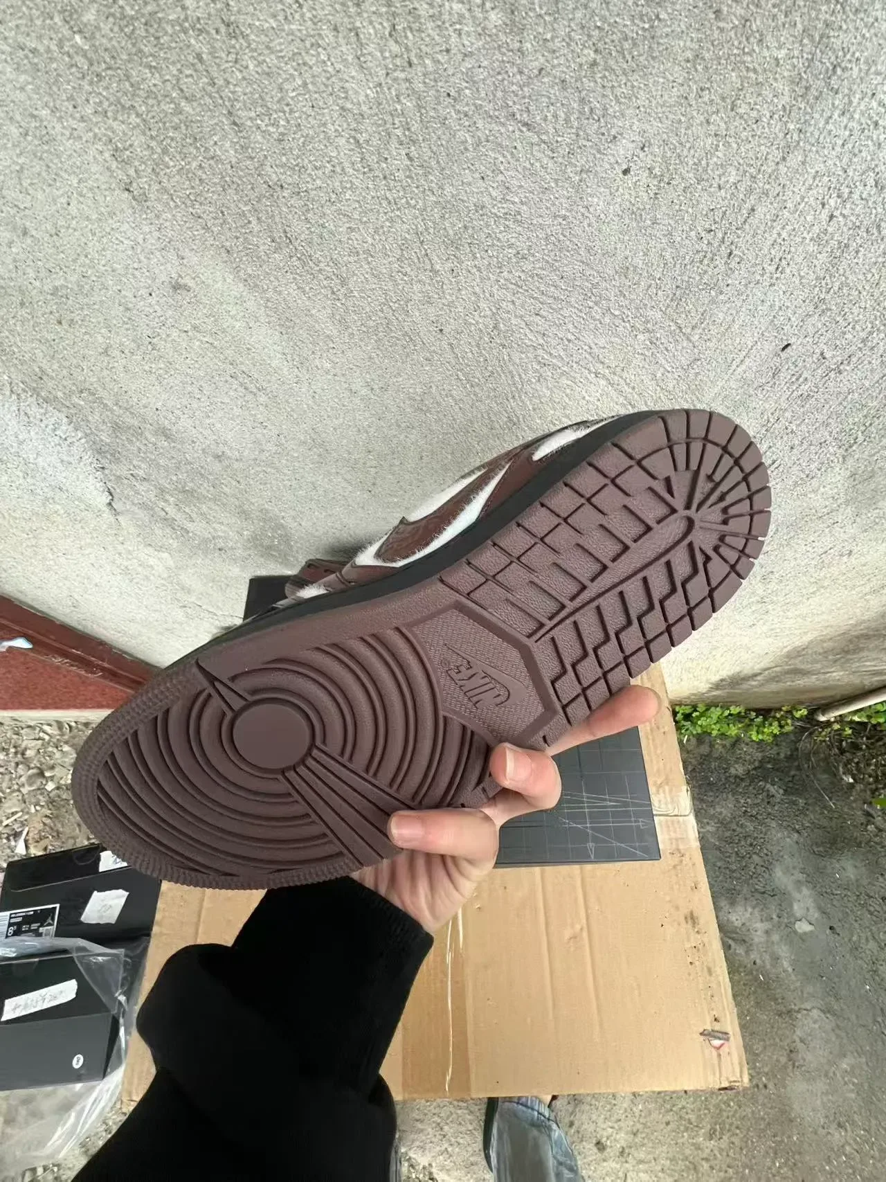 Nike Brown Patent Leather and White Shearling Low-Top Sneaker 6