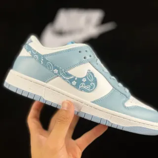 Nike Dunk Low Bandana Print Light Blue White Lifestyle Sneakers