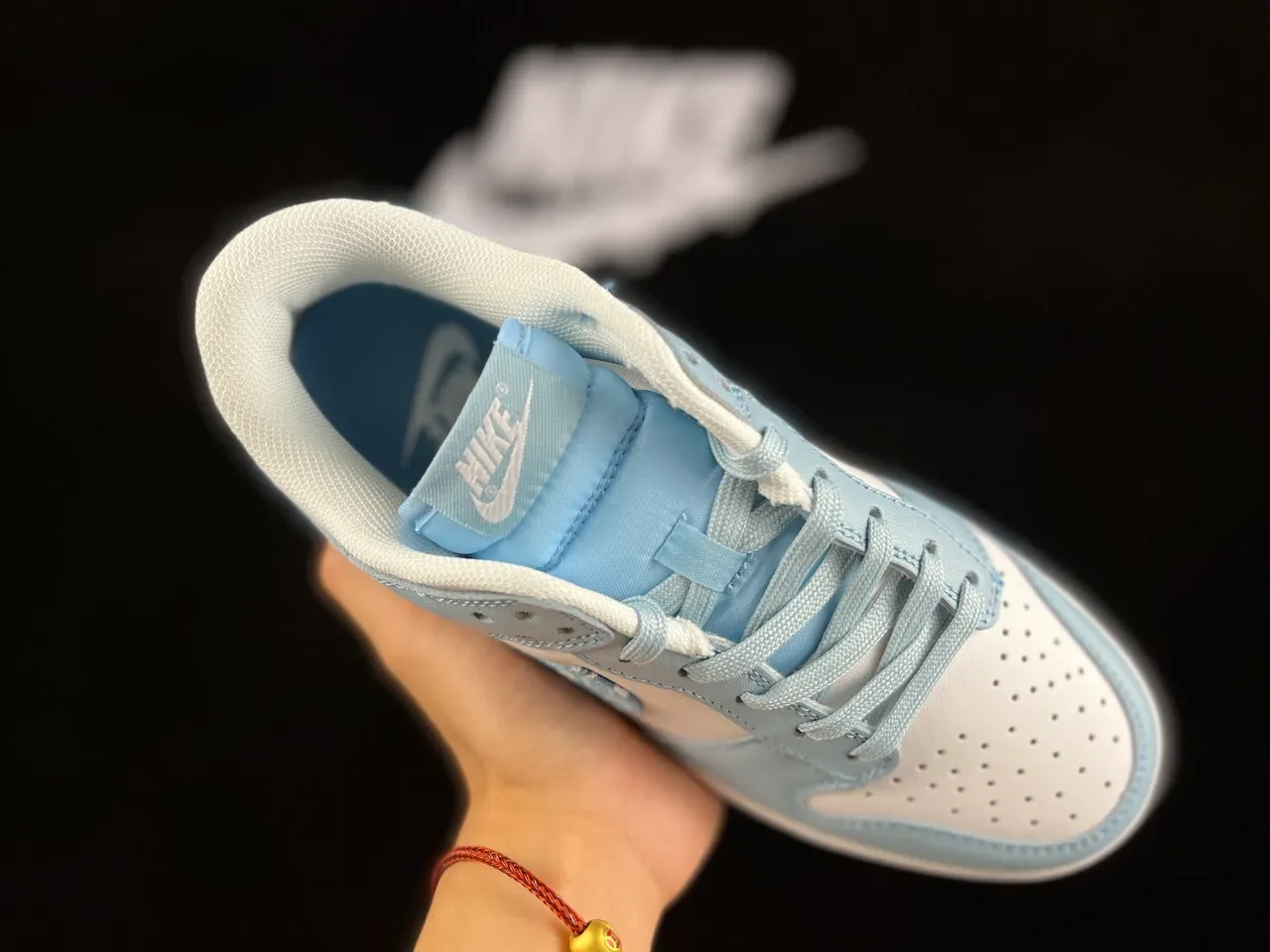 Nike Dunk Low Bandana Print Light Blue White Lifestyle Sneakers 3