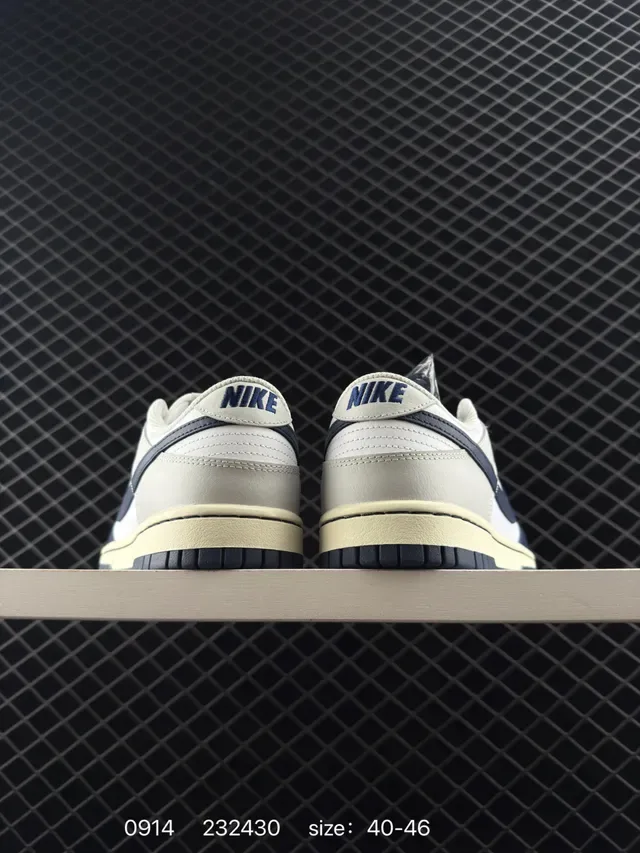 Nike Dunk Low Beige and Navy Lifestyle Sneakers 3