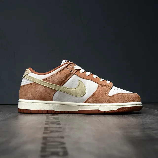 Nike Dunk Low Beige White Suede-and-Leather Panelled Lifestyle Sneakers 6