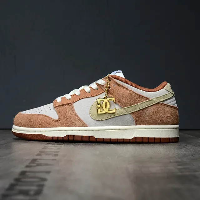 Nike Dunk Low Beige White Suede-and-Leather Panelled Lifestyle Sneakers 7