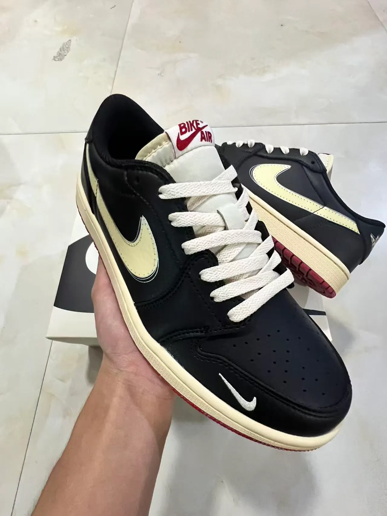 Nike Dunk Low Black Cream Red Lifestyle Sneakers 2