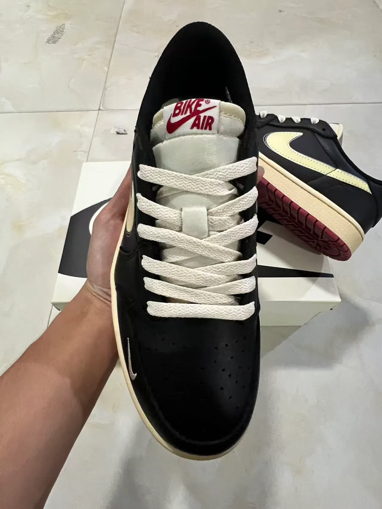 Nike Dunk Low Black Cream Red Lifestyle Sneakers 3