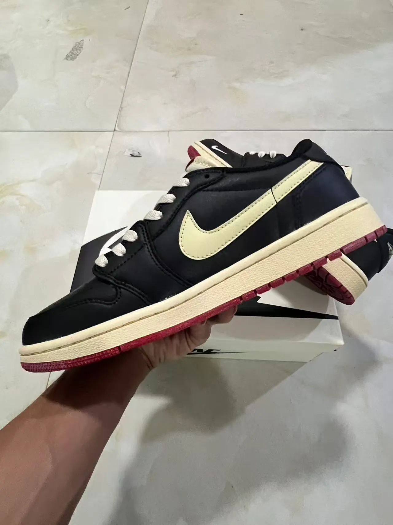 Nike Dunk Low Black Cream Red Lifestyle Sneakers 5