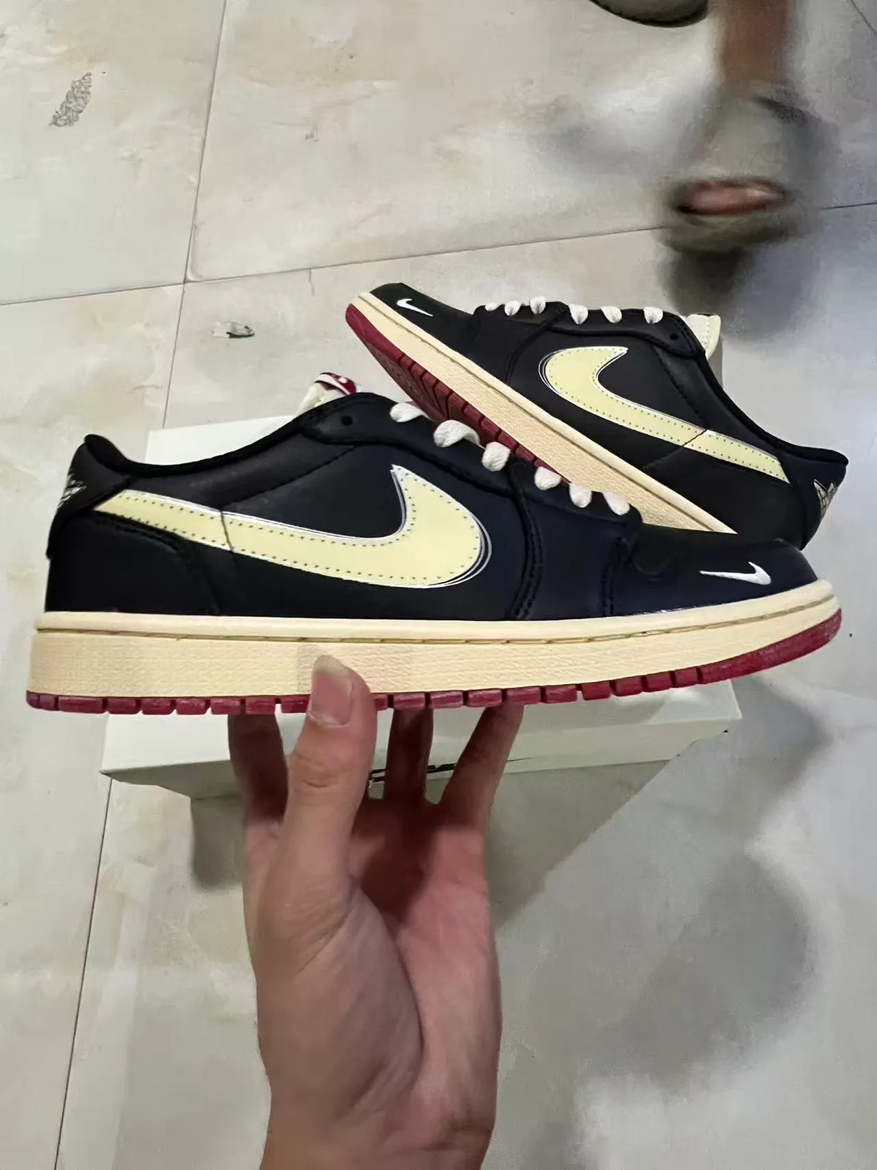 Nike Dunk Low Black Cream Red Lifestyle Sneakers 7