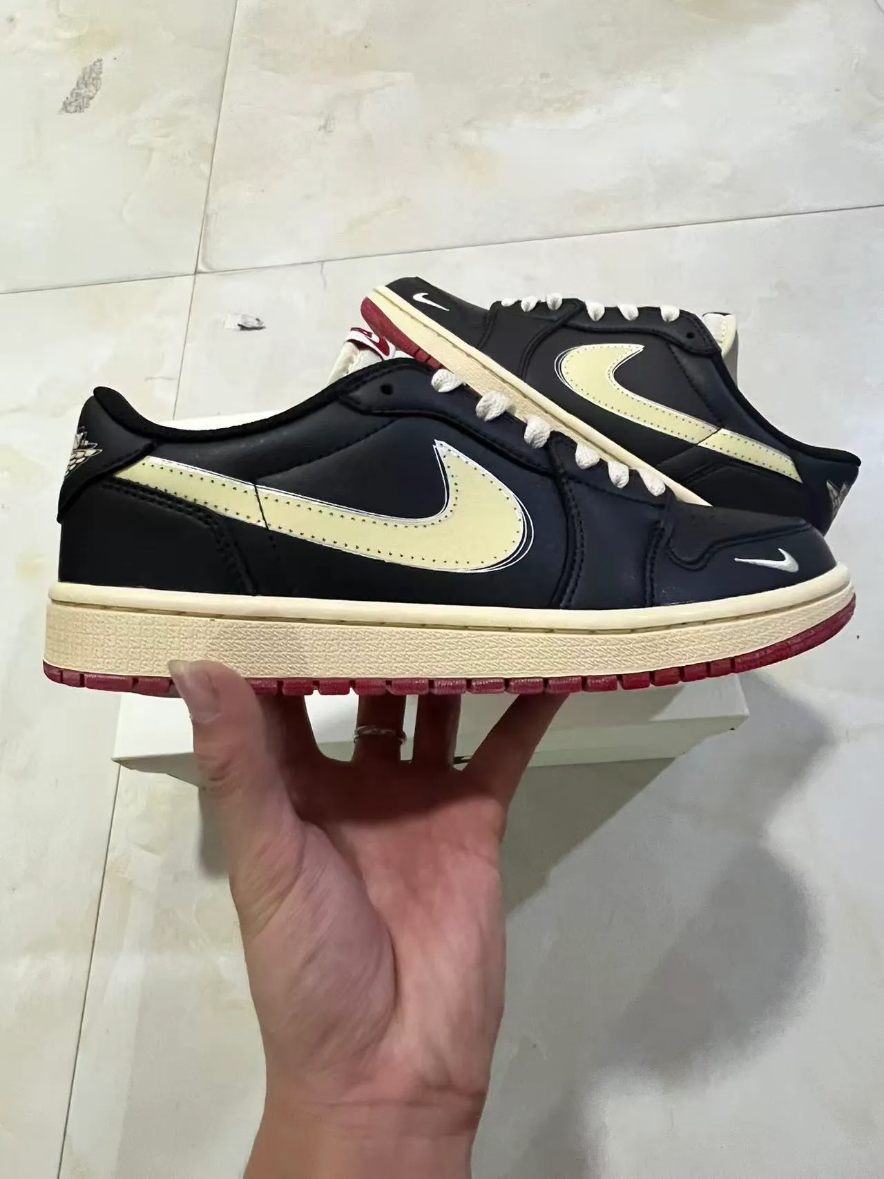 Nike Dunk Low Black Cream Red Lifestyle Sneakers 8