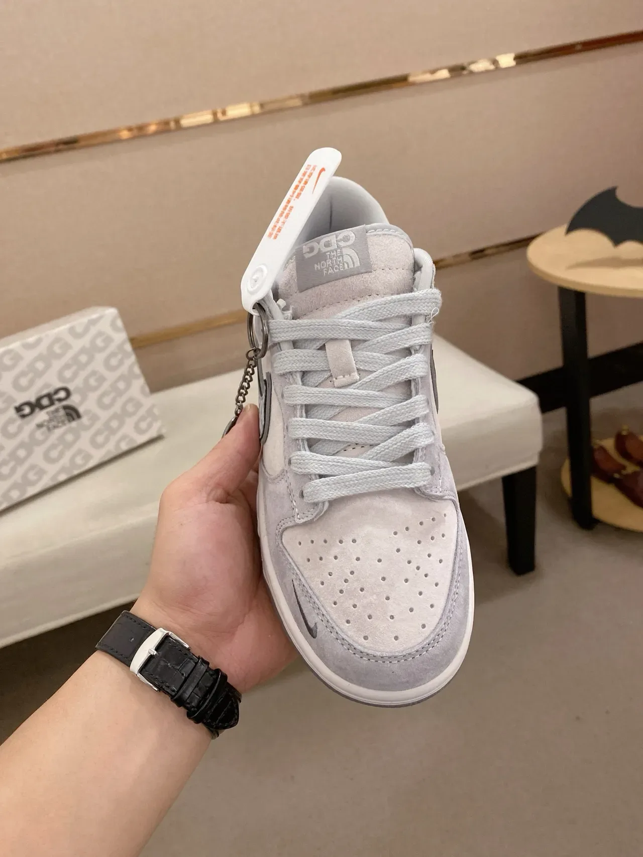 Nike Dunk Low CDG x The North Face Light Gray Lifestyle Sneakers 2