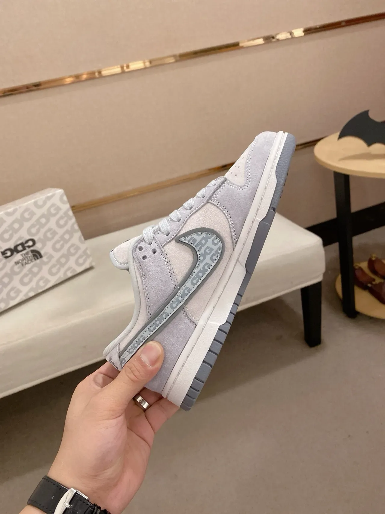 Nike Dunk Low CDG x The North Face Light Gray Lifestyle Sneakers 4