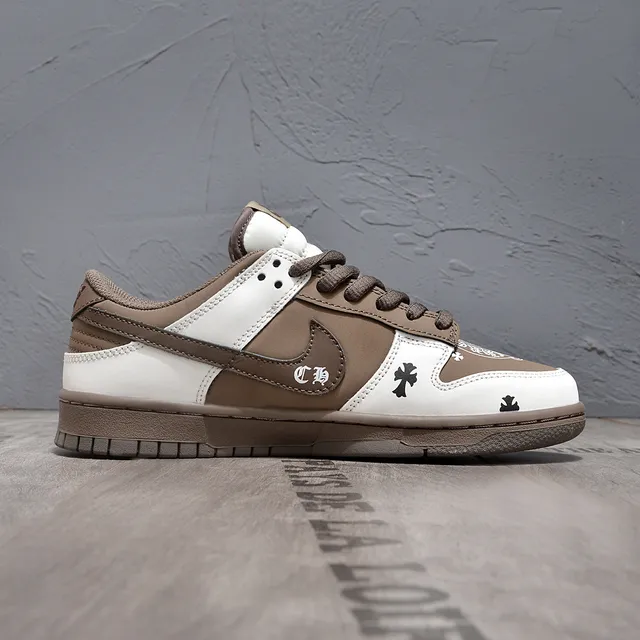 Nike Dunk Low Chrome Hearts Brown White Lifestyle Sneakers 6