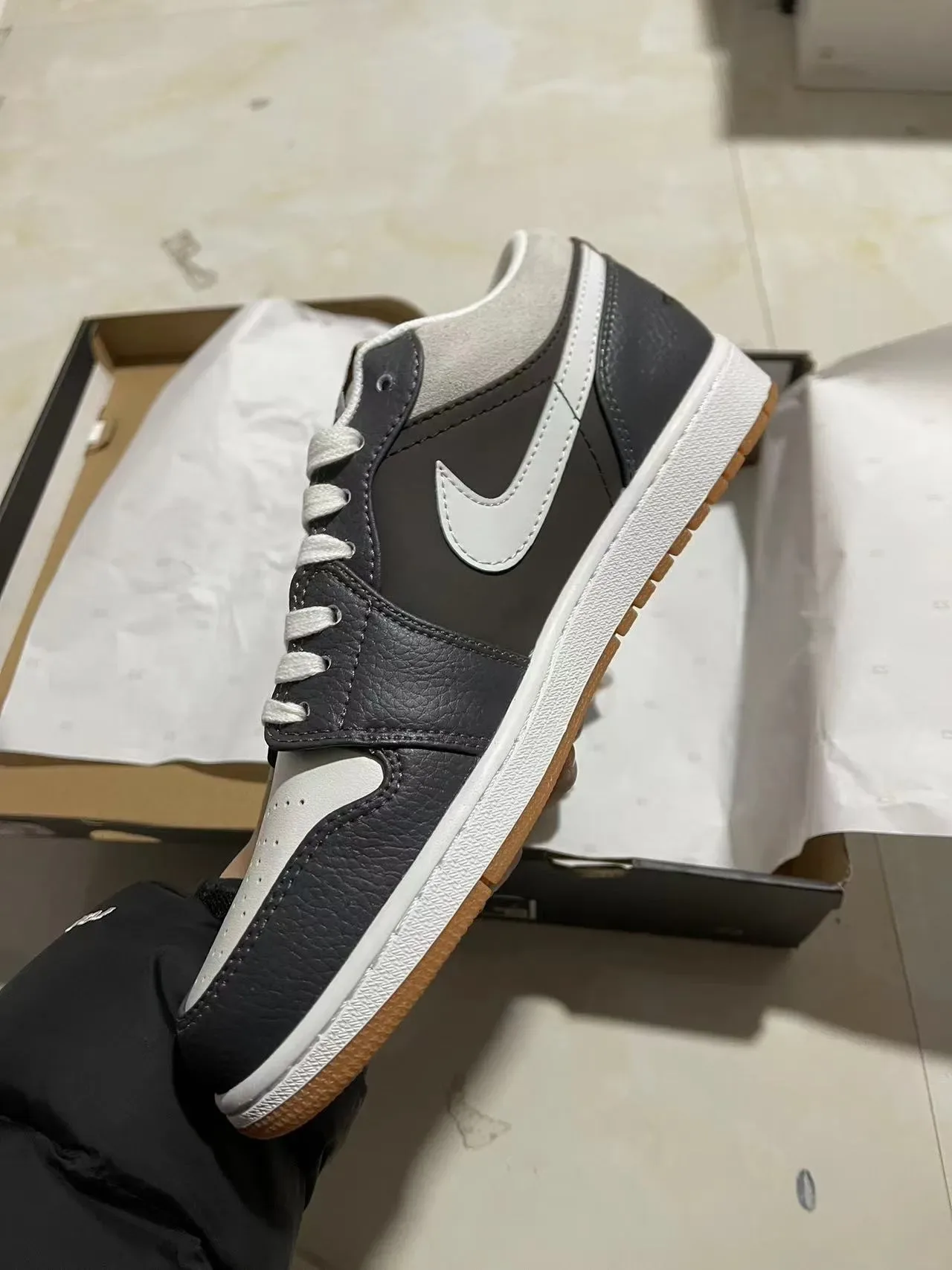 Nike Dunk Low Dark Gray White Gum Lifestyle Sneakers 4
