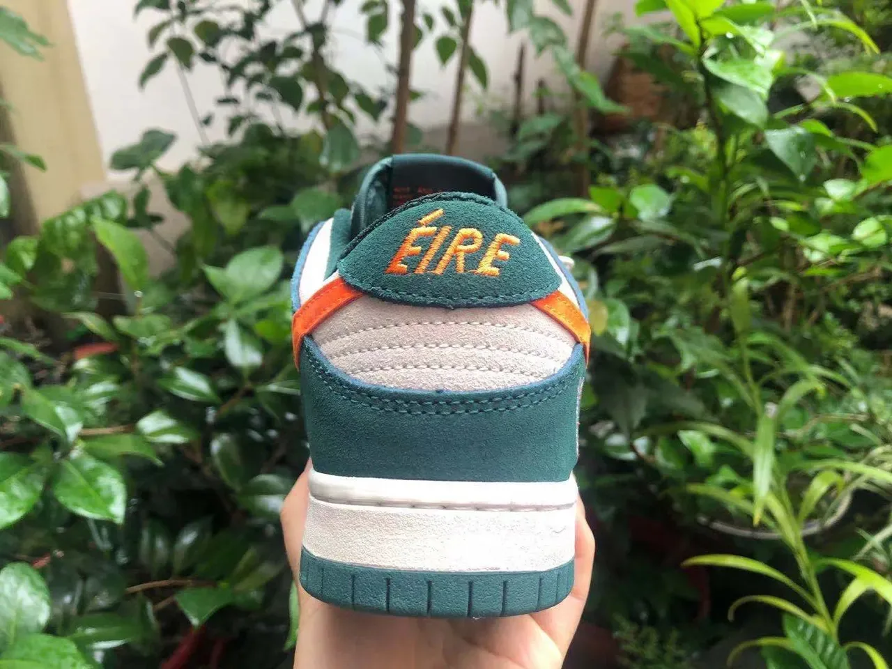 Nike Dunk Low Green Orange Suede Lifestyle Sneakers 6