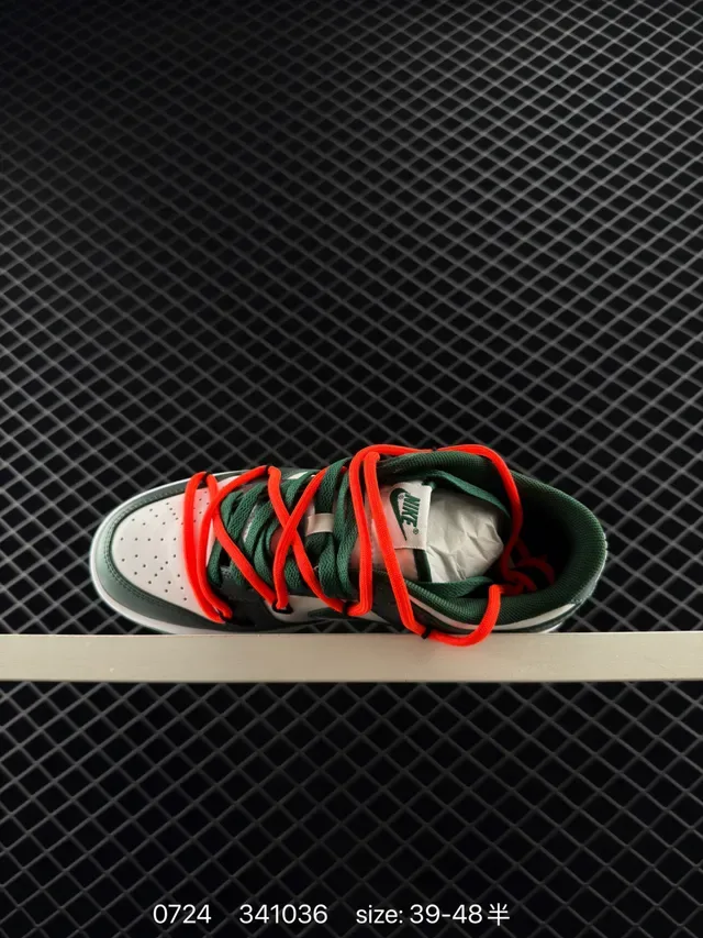 Nike Dunk Low Green White Red Lace Lifestyle Sneakers 4