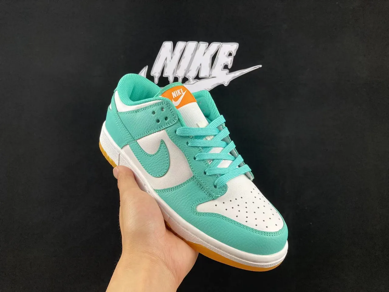 Nike Dunk Low Mint Green and White Lifestyle Sneakers 2