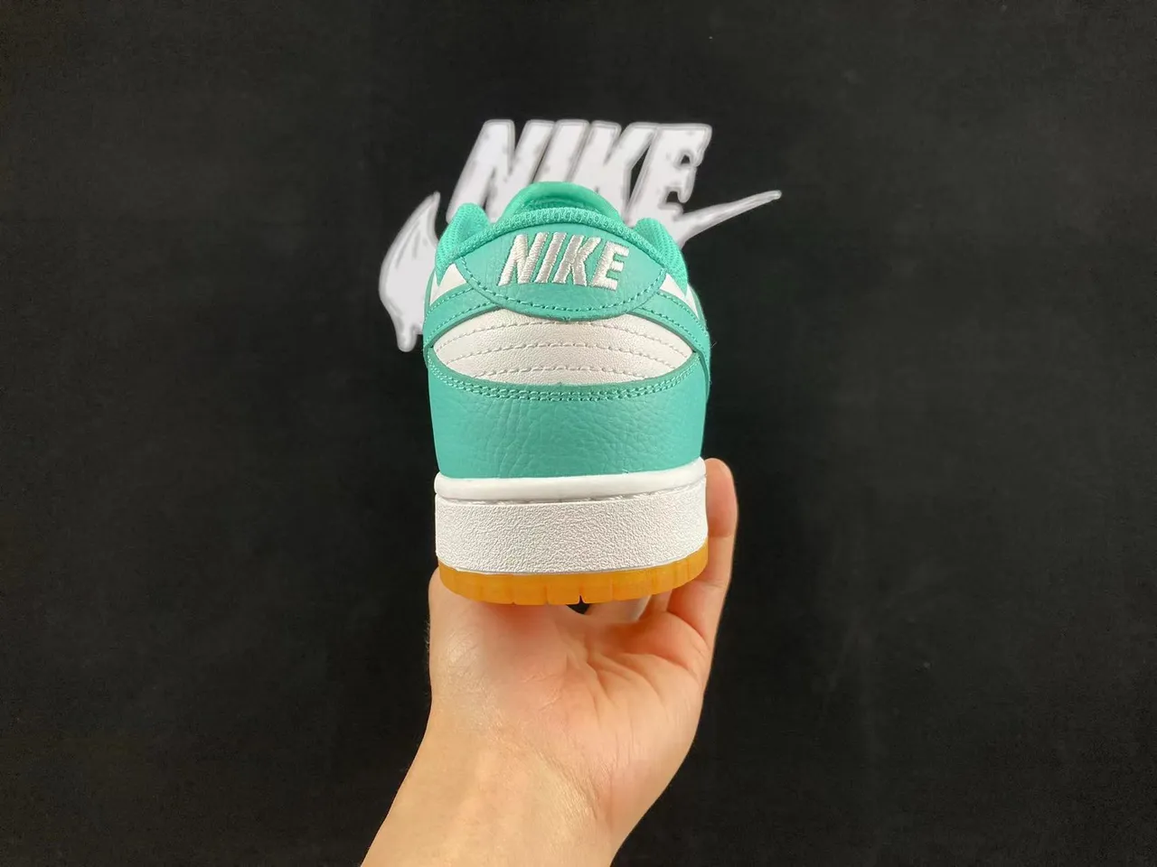 Nike Dunk Low Mint Green and White Lifestyle Sneakers 5