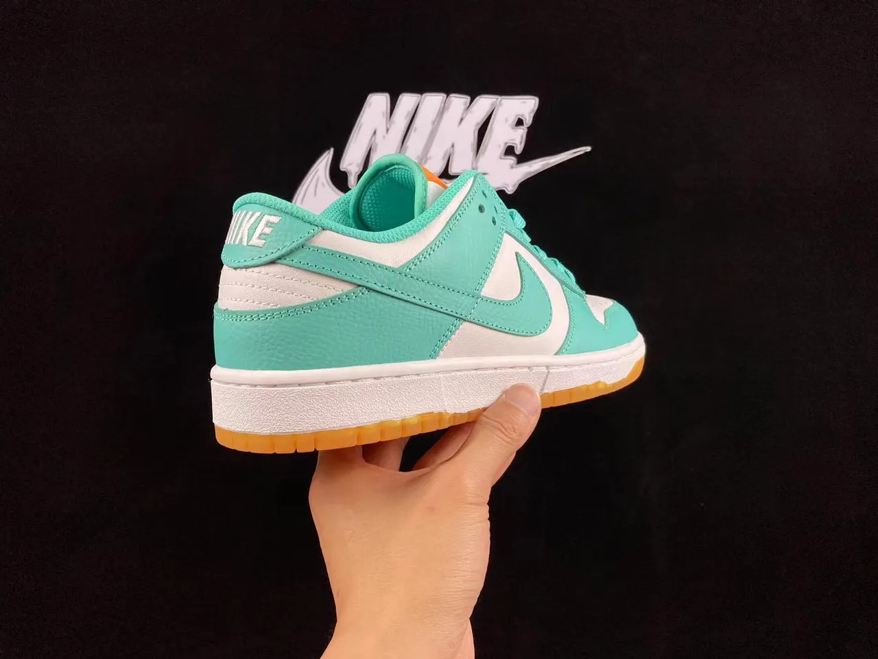 Nike Dunk Low Mint Green and White Lifestyle Sneakers 6