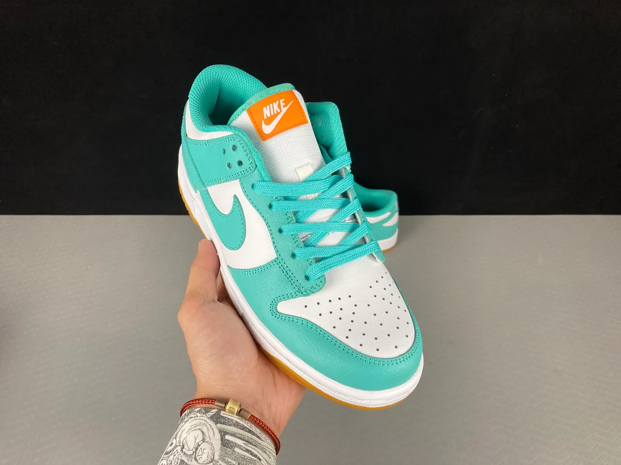 Nike Dunk Low Mint Green and White Lifestyle Sneakers 14