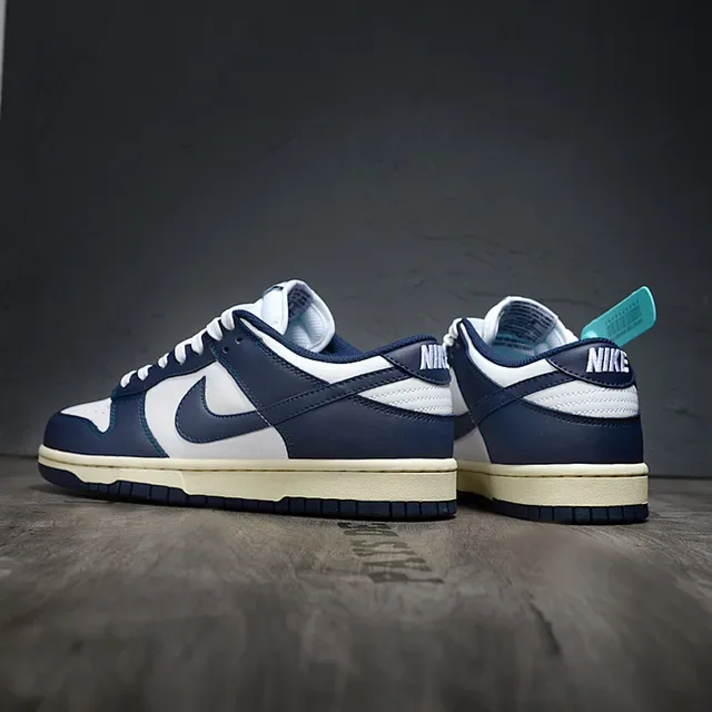 Nike Dunk Low Navy White Lifestyle Sneakers 4