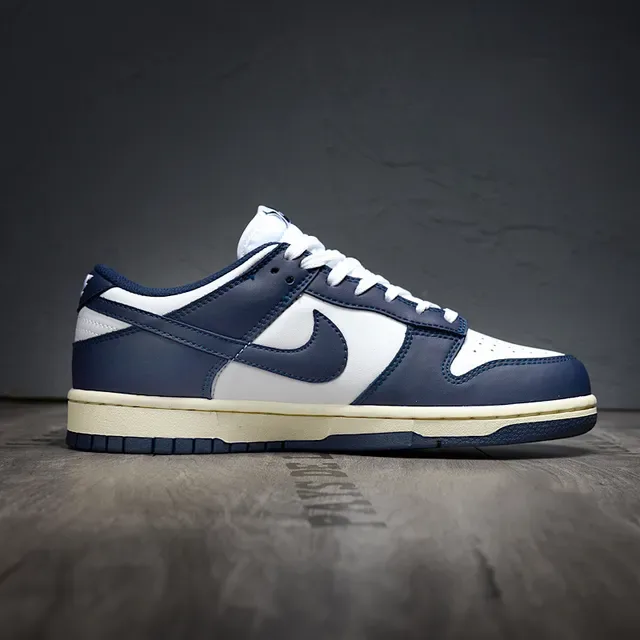 Nike Dunk Low Navy White Lifestyle Sneakers 6