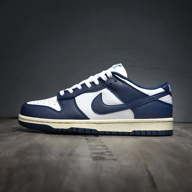 Nike Dunk Low Navy White Lifestyle Sneakers 7
