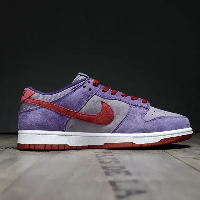 Nike Dunk Low Purple Red Suede-and-Mesh Upper Lifestyle Sneakers 6