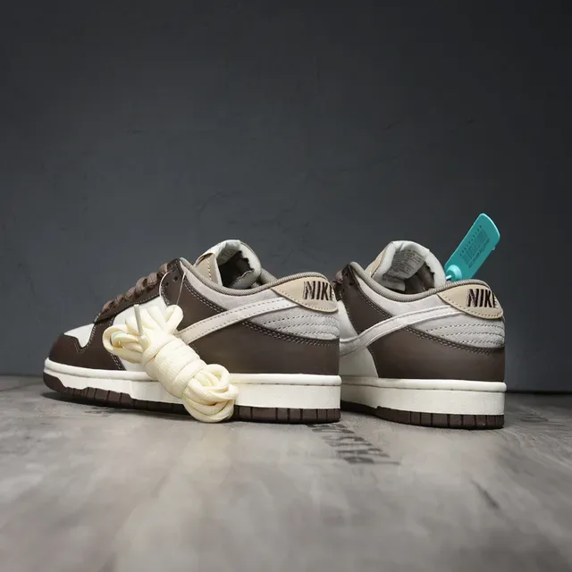 Nike Dunk Low White Brown Lifestyle Sneakers 4