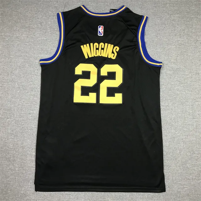 Nike Golden State Warriors Édition de la Ville Maillot Noir Jaune Bleu 3
