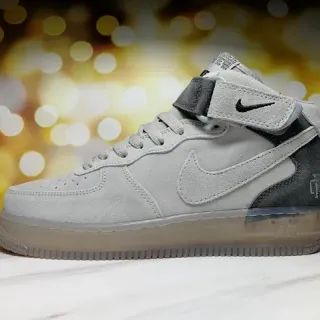 Nike Gray Black High-Top Suede Upper Lifestyle Sneakers
